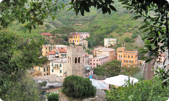 La cittadina di Monterosso ripresa dall'alto